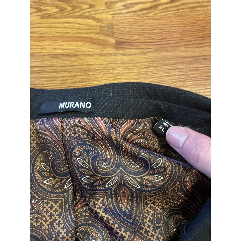 Murano‎ Men's Slim Fit Double Breasted Blazer Window Plaid Paisley Lined Size XL